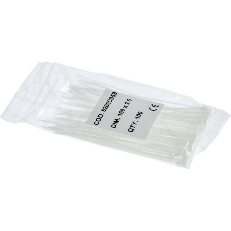White Clamp 25x150 Mm 100 Pcs