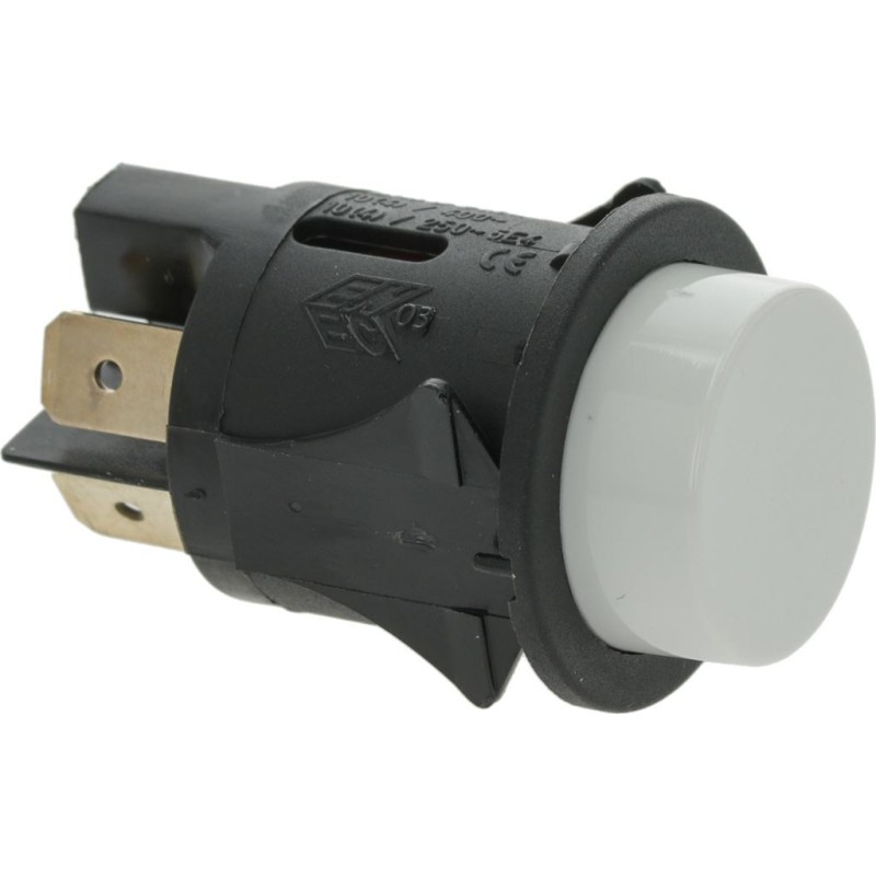 White Singlepole Pushbutton 16a 250v 18245