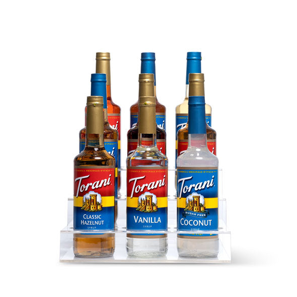 3 Tier Coffee Syrup Display Rack – 9 Bottles