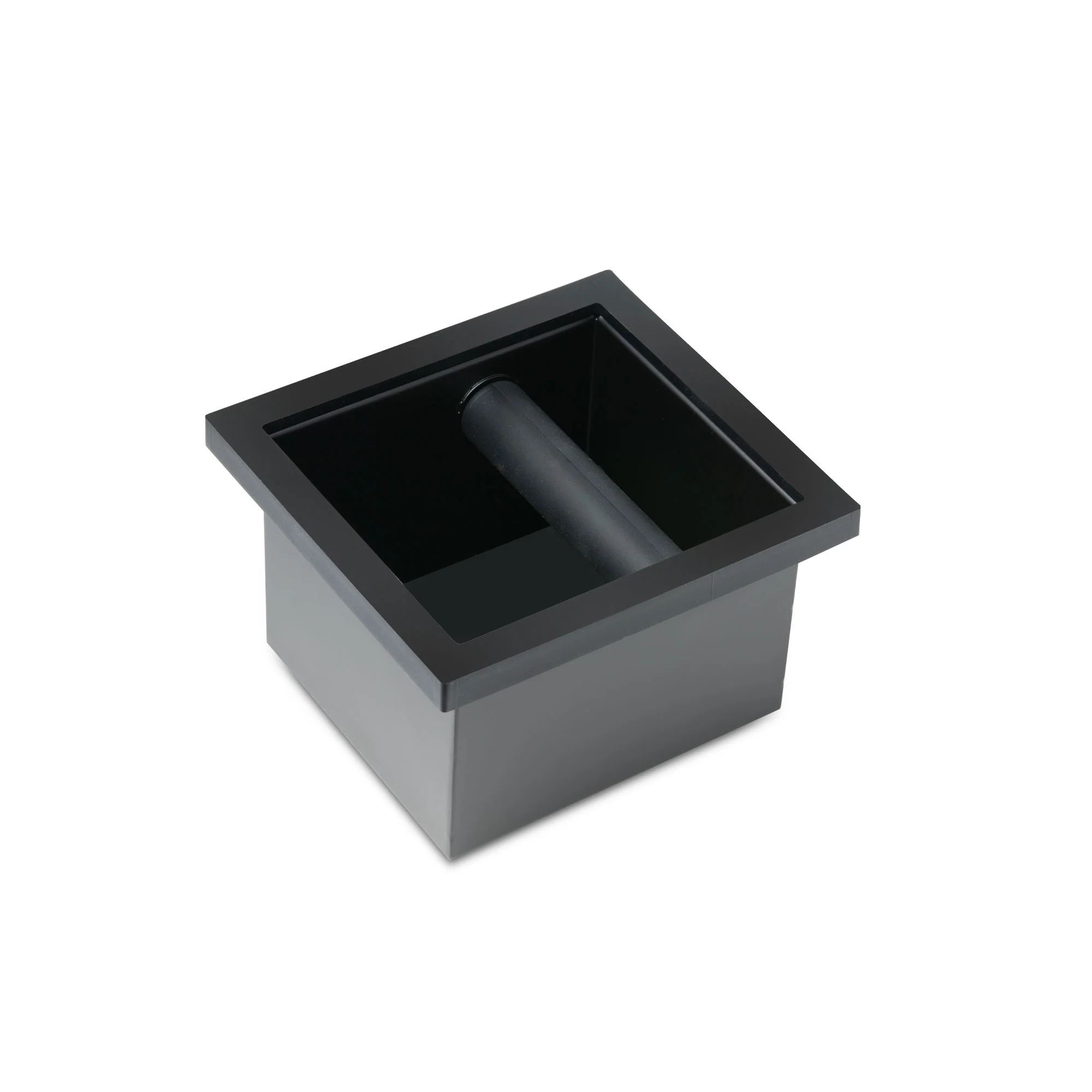 Barista Basics Stainless Steel Knockbox Closed Bottom – Black (6" x 7" x 4")