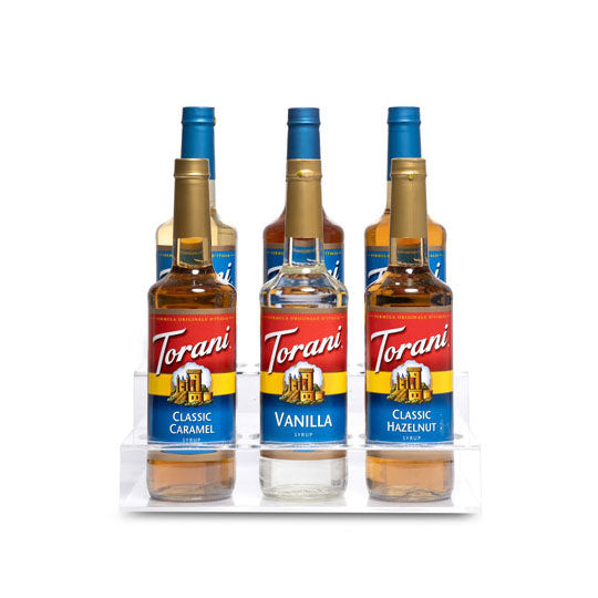 2 Tier Coffee Syrup Display Rack – 6 Bottles