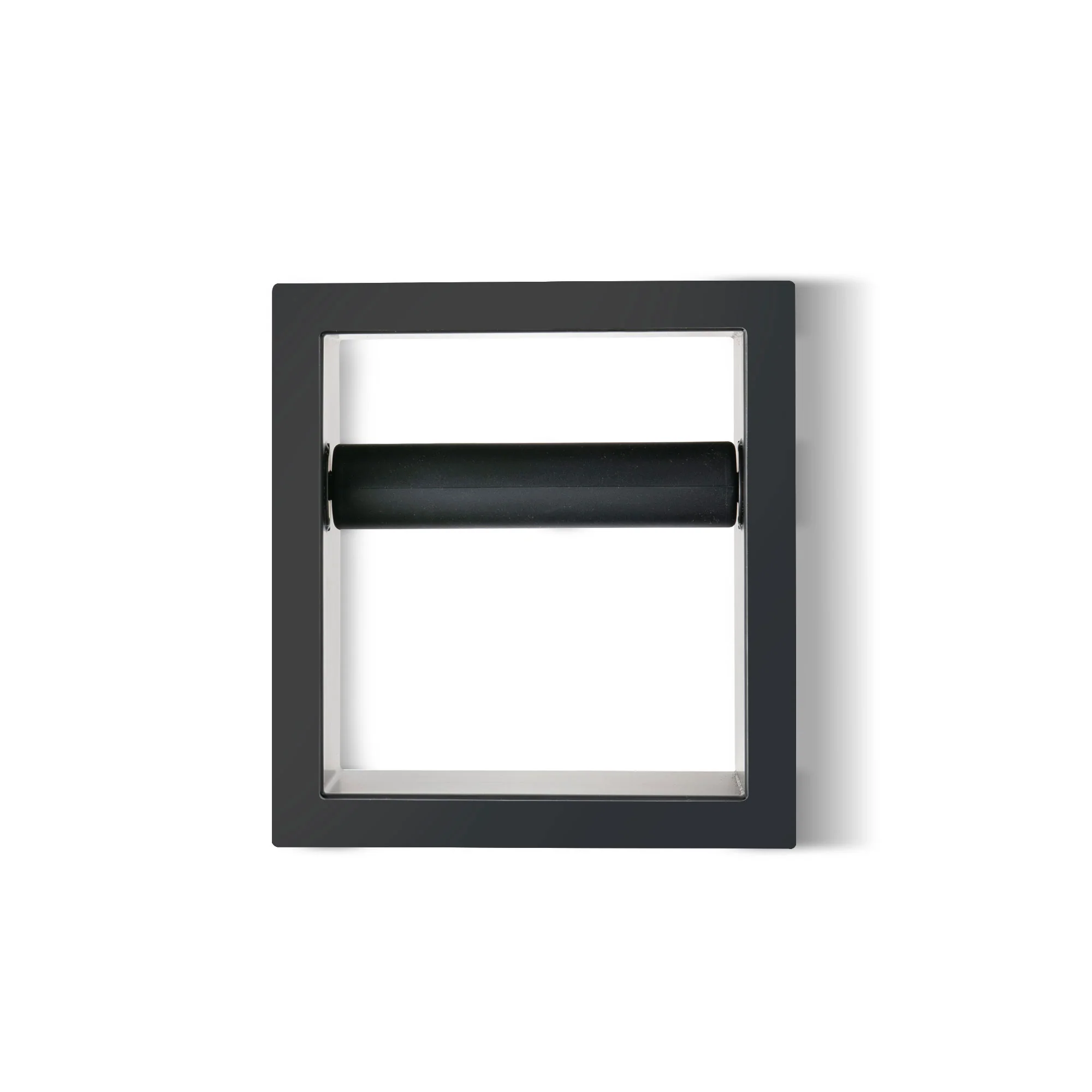 Barista Basics Open Bottom Espresso Knockbox, Black Stainless Steel, 6" x 7" x 4"