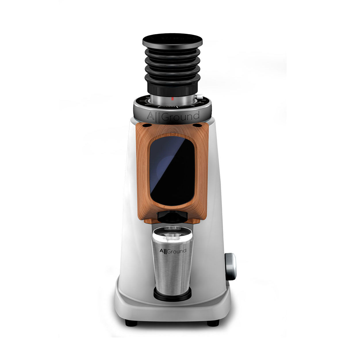 AllGround ProBrew Filter Coffee Grinder – White w/ Wood