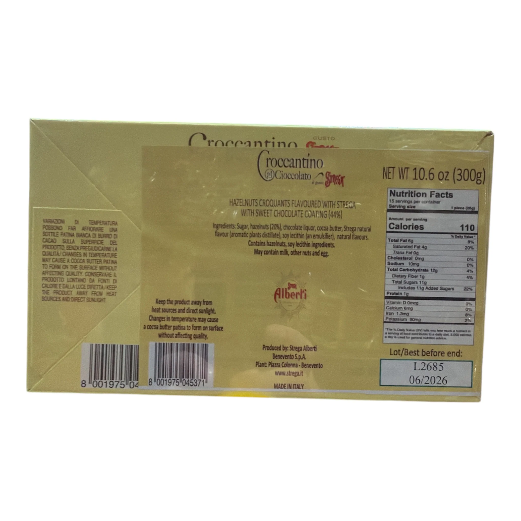 Alberti - Croccantini Alle Nocciole Ricoperto al Cioccolato - 300g (10.6oz)