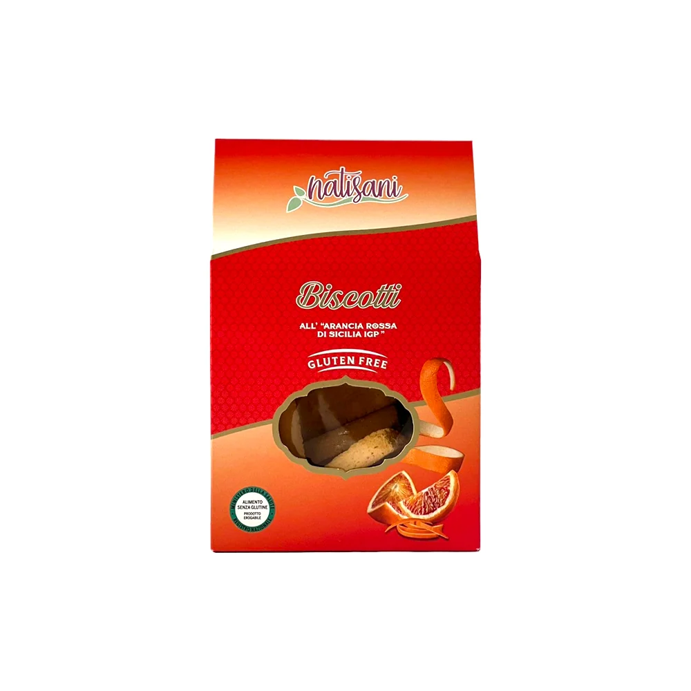 Natisani - Biscotti all' Arancia Rossa- Gluten Free - 200g (7.05 oz)