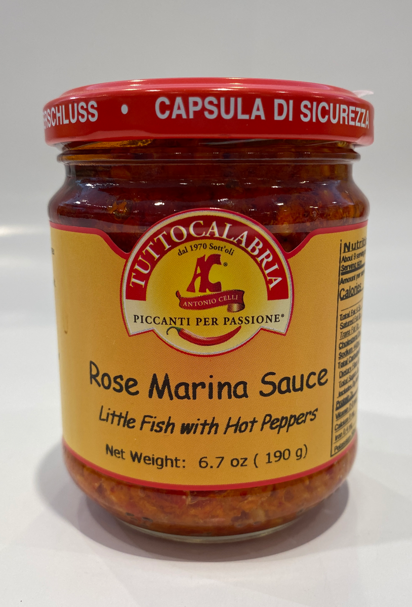 Tuttocalabria – Rose Marina Sauce Little Fish With Hot Peppers – 6.7 oz