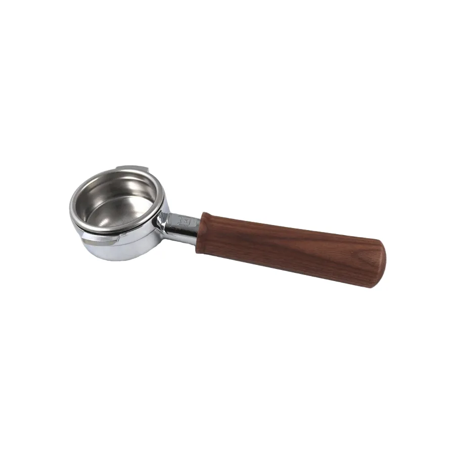 Ascaso Complete Stainless Steel Bottomless Portafilter with Walnut Handle (58mm, PID Models)