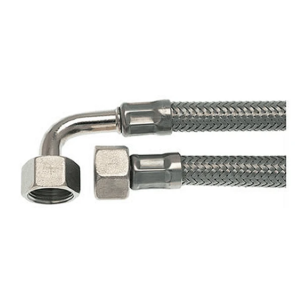 3/8" F 90° x 3/8" F 150 cm Stainless Steel Supply Line