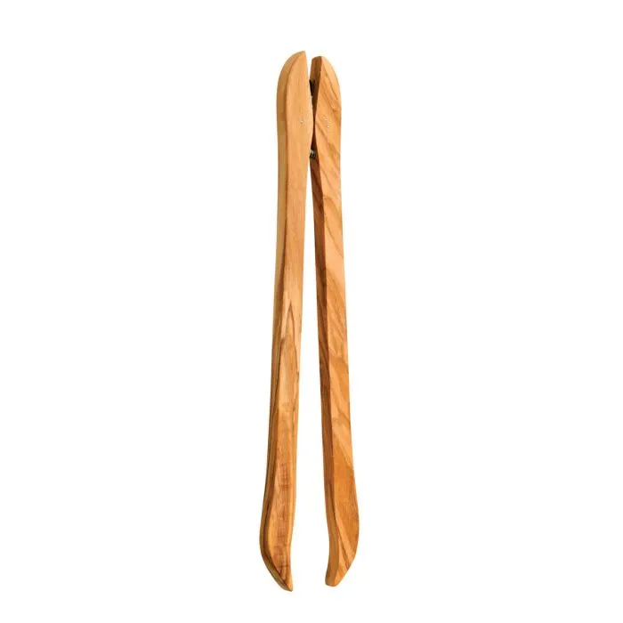 Eddingtons - Olive Wood Hinged Tongs - 9.5in