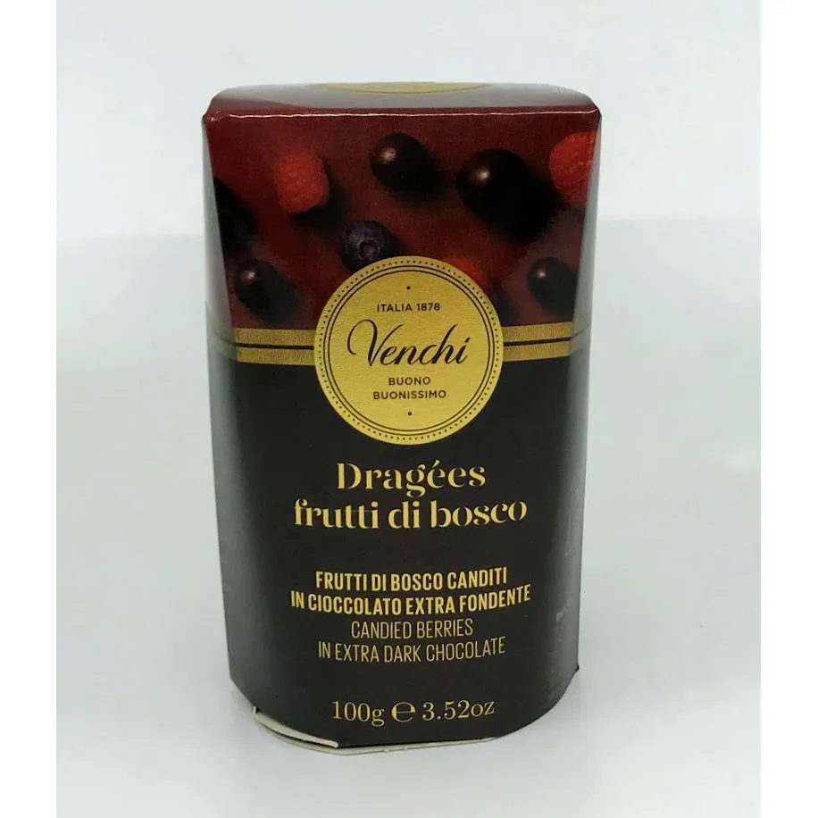 Venchi - Dragees Forest Berries in Extra Dark Chocolate - 100g (3.52 oz)