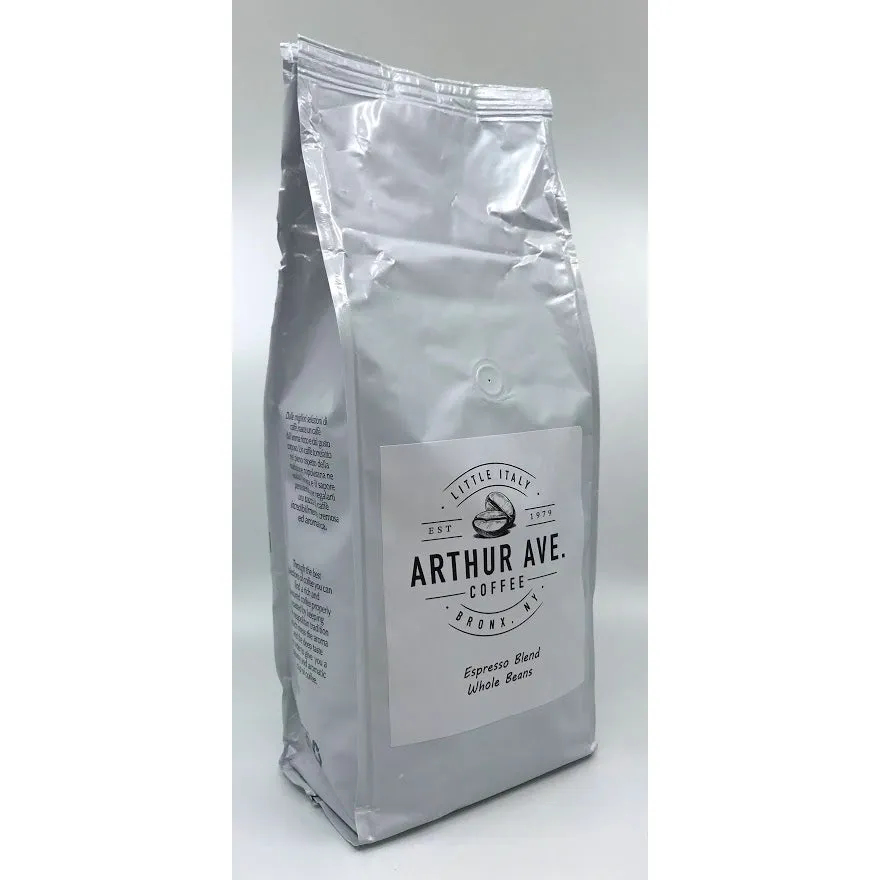 Arthur Avenue - Espresso Coffee Blend - Whole Beans - 2.2 lb Bag (1000g) (BEST BY DATE JULY 2025)