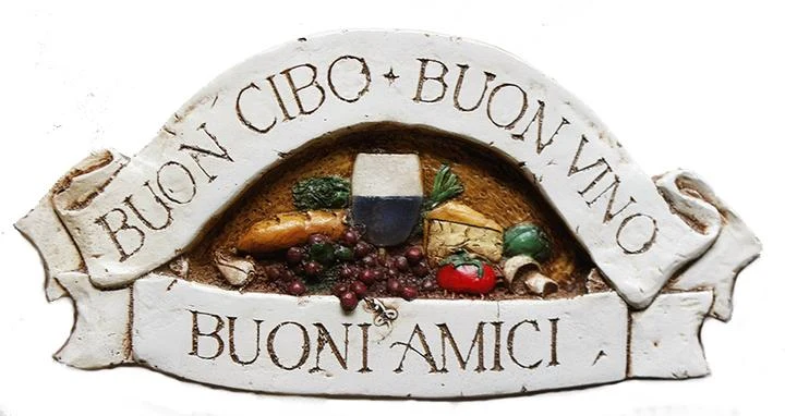 Buon Cibo Buon Vino Buon Amici - Wall Plaque (596)